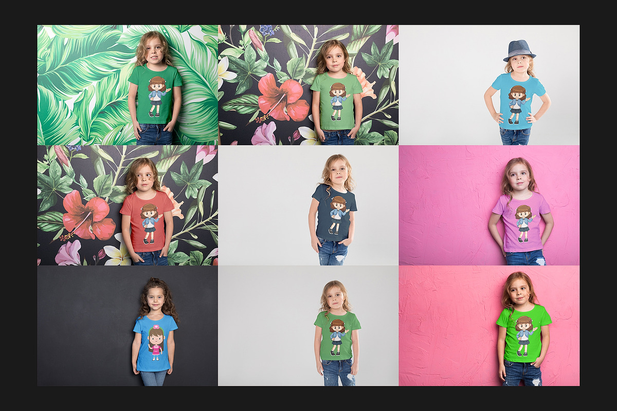 111 Kids T-Shirt Mock-Up Set, a Shirt Mockup by Freeman Studio (Photo 18 of 24)