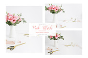 Pink Blush Desk Styled Stock Photo, a Print Template by Anotherday Co. (Thumbnail 2 of 2)