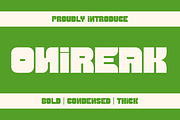 Onireak - Condensed Font, a Sans Serif Font by QR Design Studio (Thumbnail 1 of 8)