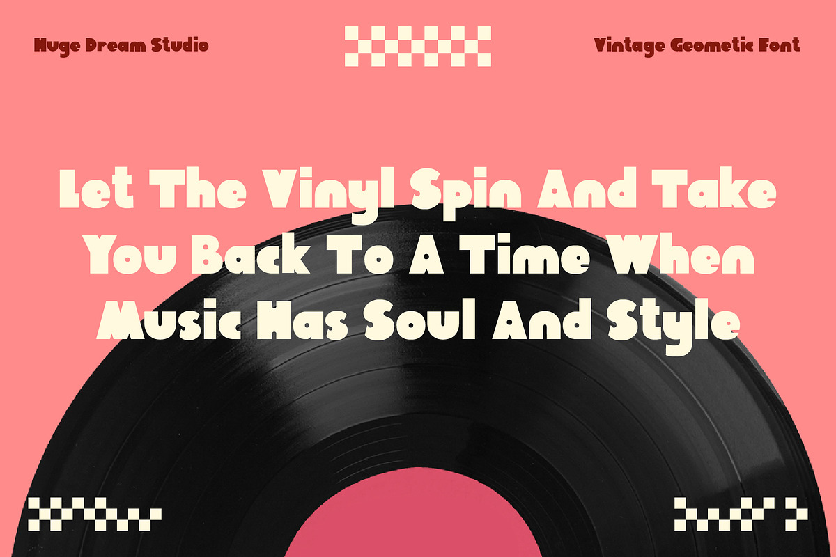 Nyron – Vintage Geometric Font, a Sans Serif Font by Huge Dream Studio (Photo 2 of 9)