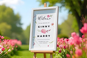 Pink Flowers Wedding Sign, a Stationery Template by Aarley Kaiven (Thumbnail 2 of 3)
