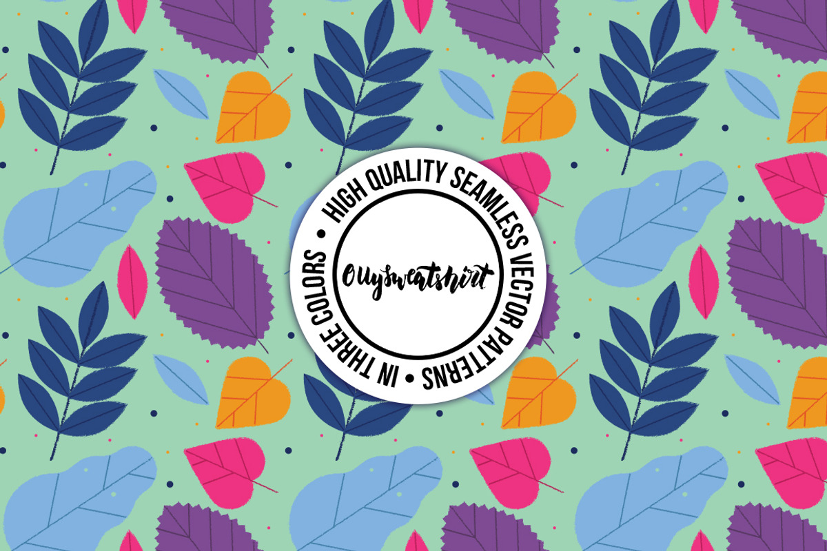 Leaves Seamless Pattern in 3 Colors, a Pattern Graphic by OLLYSWEATSHIRT DSGN INC. (Photo 3 of 3)