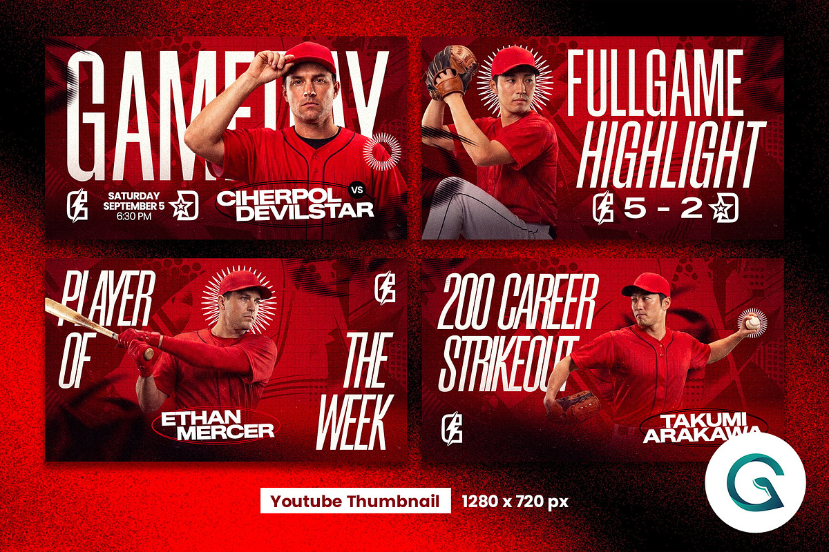 Baseball Social Media Template, a Social Media Template by Geelator Studio (Photo 4 of 4)