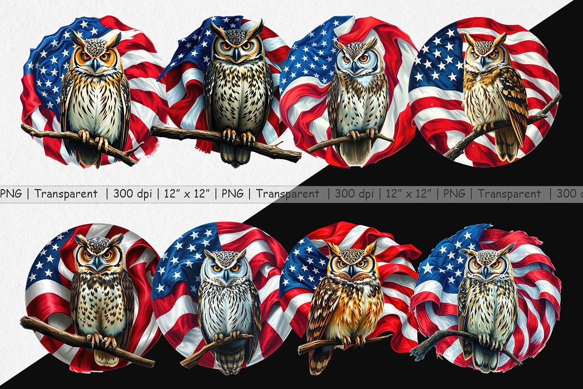 Owl 4th of July Clipart, a Graphic by Artnoy (Photo 2 of 5)
