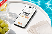 Smartphone Poolside Tray PSD, an iPhone Mockup by Bruno's Shop (Thumbnail 1 of 3)