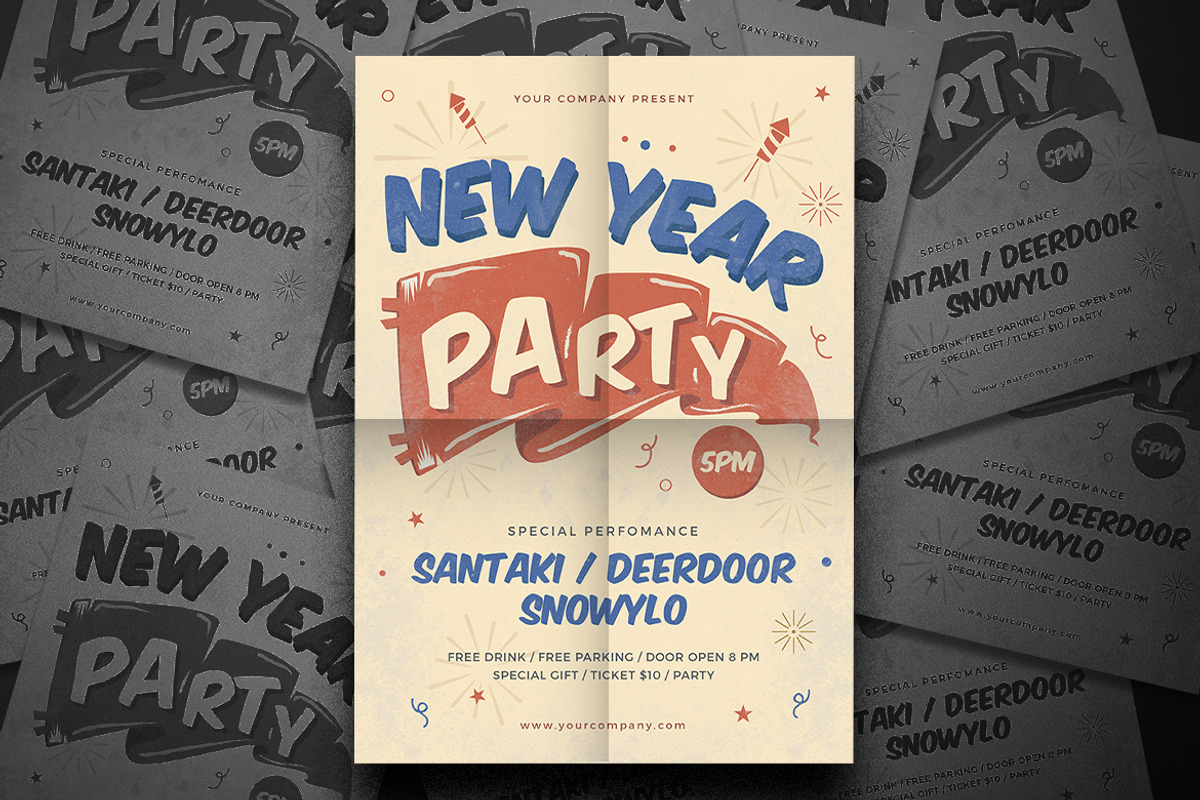 New Year Party Flyer, a Flyer Template by Tokosatsu (Photo 3 of 4)