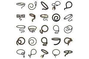 Lasso Icons Set Vector Flat