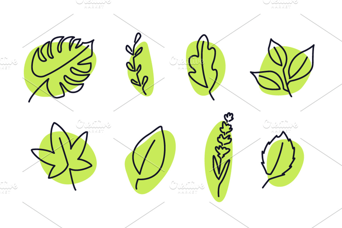 Handdrawn Leaves Nature Concept, an Outline Icon by Black White Mouse Design (Photo 1 of 4)