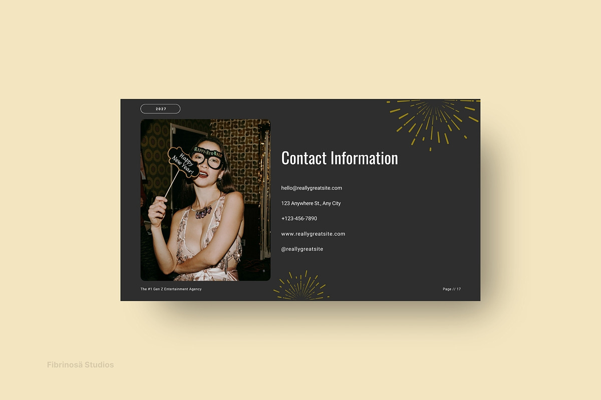 Black Gold Happy New Year 2027, a Presentation Template by FIBRINOSÄ (Photo 5 of 6)