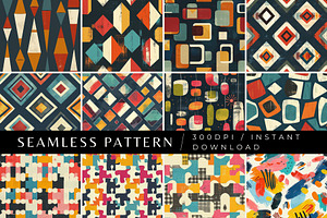 12 Status Abstract Seamless Patterns, a Pattern Graphic by Inknfolly