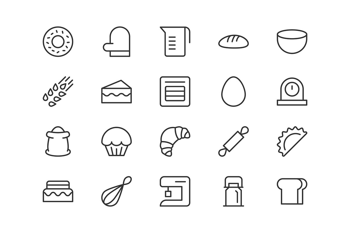 Premium Pack Of Bakery Line Icons, an Outline Icon by DStarky