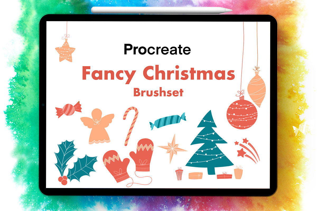Fancy Christmas Procreate Brushes, a Brush Add-On by buntegalerie (Photo 1 of 4)