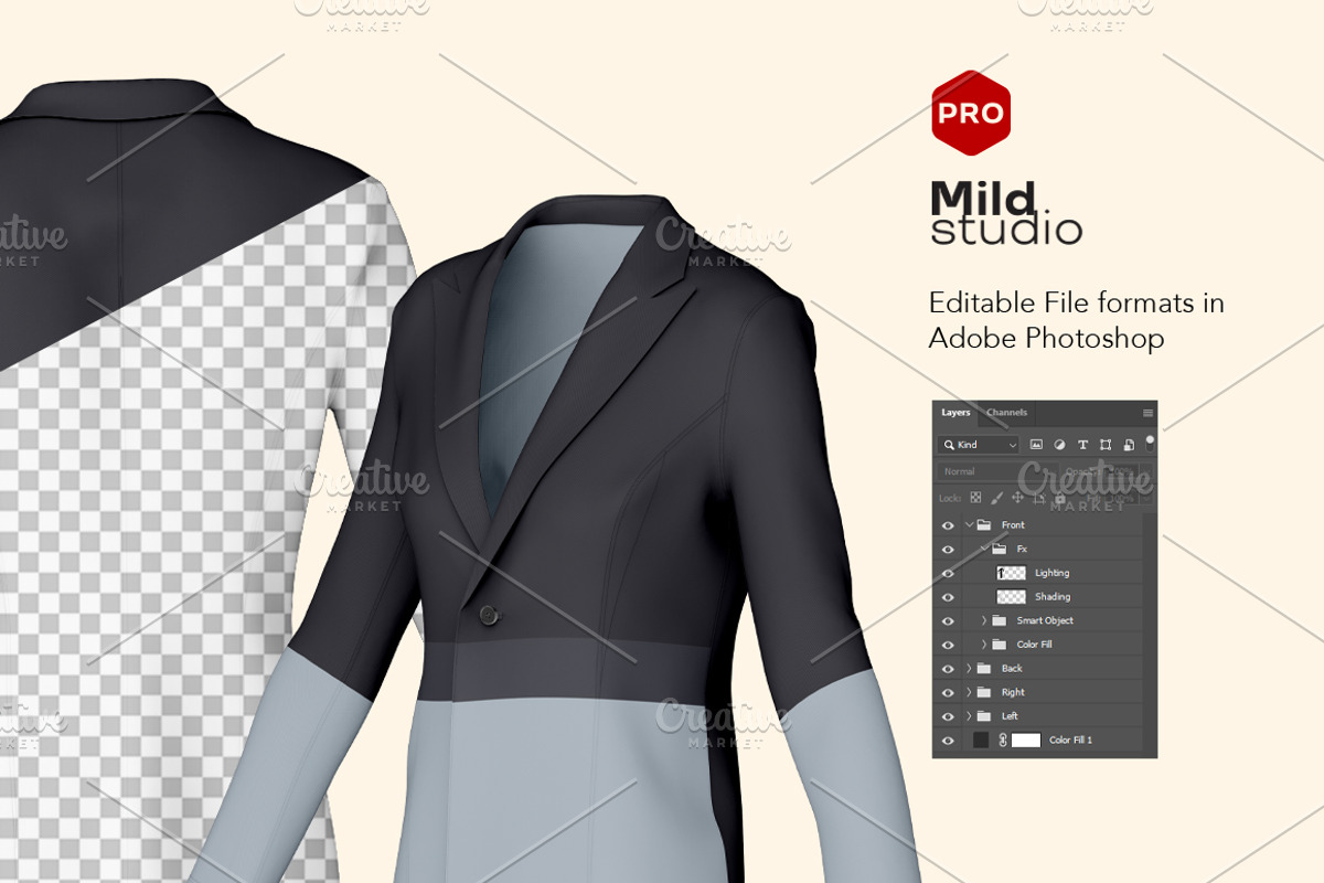 Blazer Mockup v01, a Shirt Mockup by Mildstudio (Photo 8 of 10)