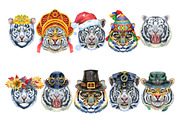 Watercolor borders from tigers, an Animal Illustration by Watercolor fantasy (Thumbnail 5 of 7)