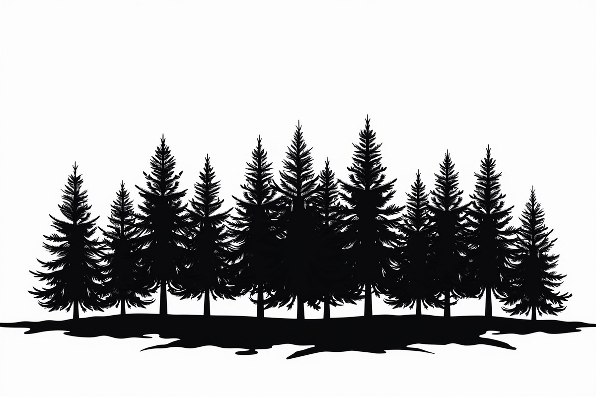 Pine Forest Silhouette Bundle, a Graphic by balal (Photo 2 of 16)