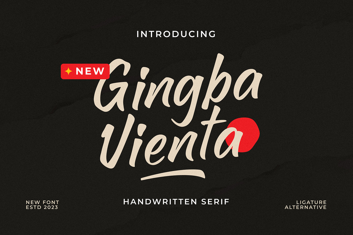 Gingba Vienta - Handwritten Serif, a Handwritten Font by Lettermine (Photo 1 of 10)