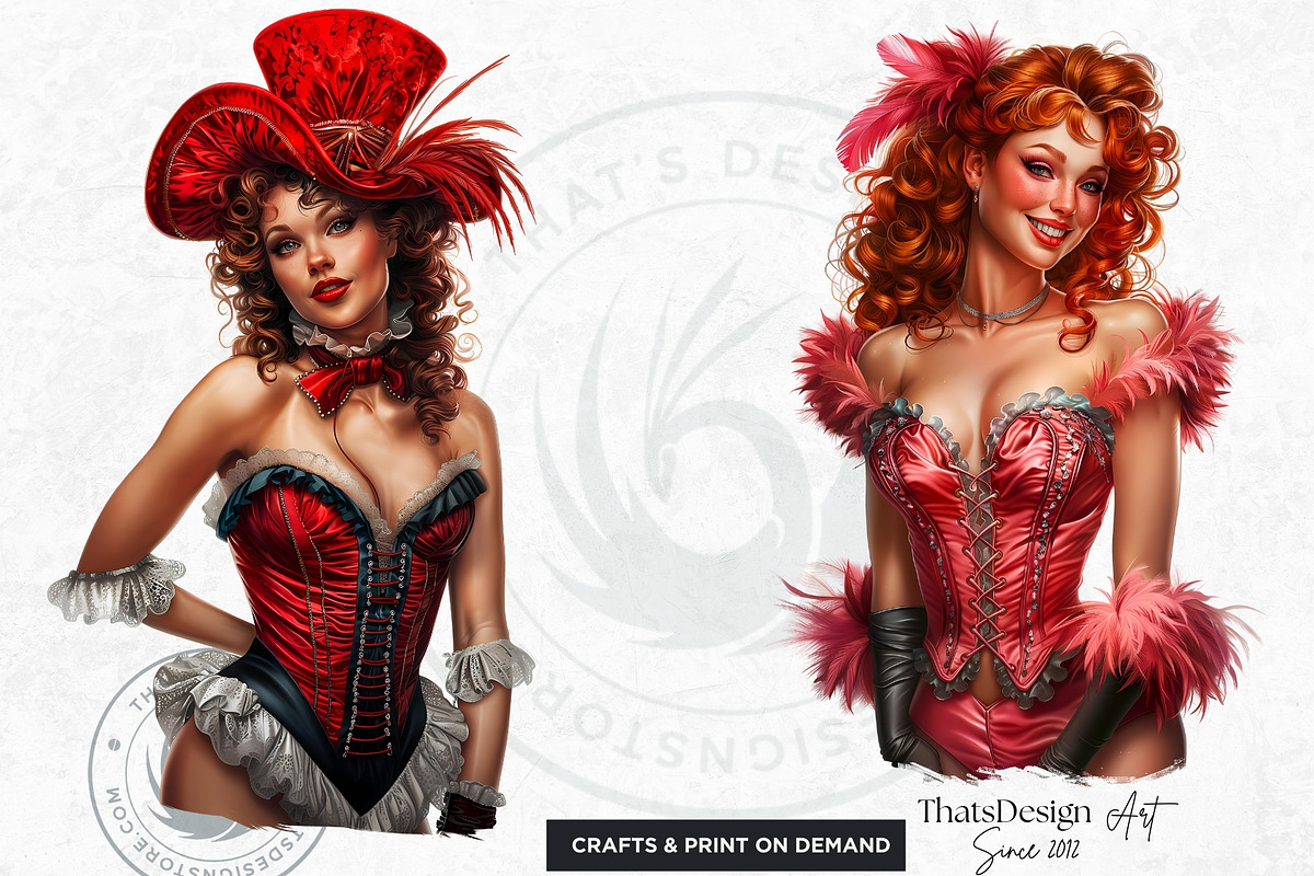 Burlesque Cabaret Woman clipart Set, a Person Illustration by ThatsDesignArt (Photo 10 of 10)