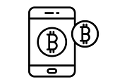 Bitcoins Line Icon, an Icon by Pexelpy (Thumbnail 2 of 2)