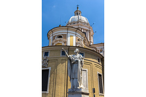 Statue of san carlo and the basilica in rome italy stock photo containing, an Architecture Photo by Leonid Andronov