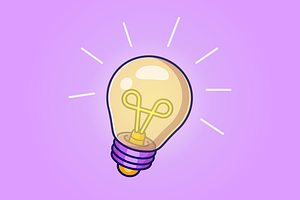 Light Bulb Floating Cartoon
