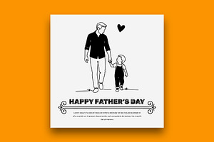 Fathers Day Social Media Post Banner, a Social Media Template by nandinigraphics