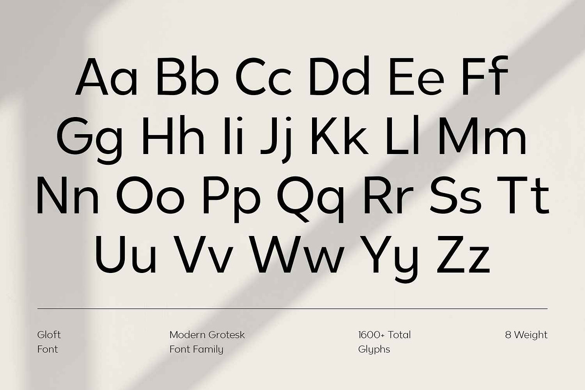 Gloft - Geometric Font Family, a Sans Serif Font by Umitype (Photo 8 of 8)