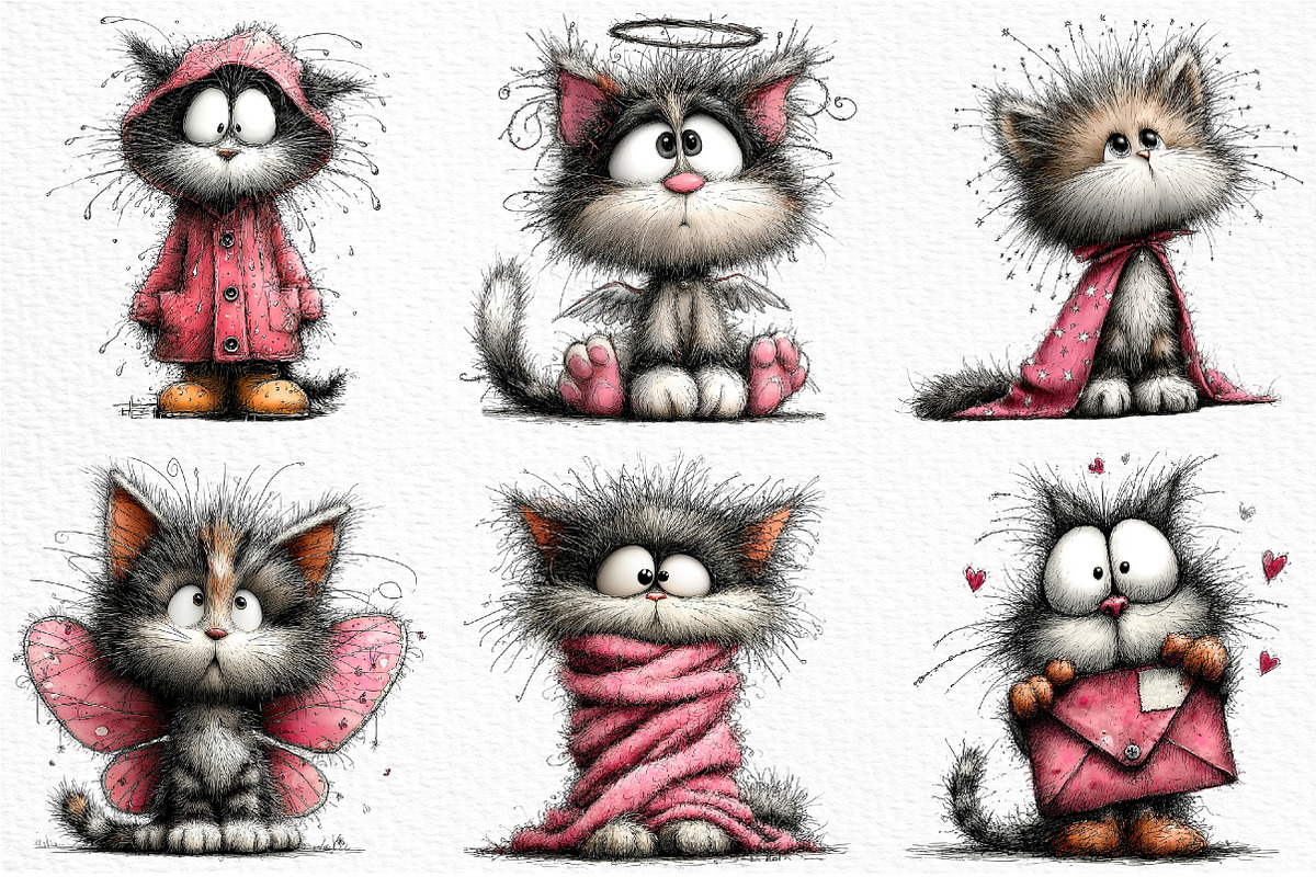 Whimsical Baby Cat Clipart Png, an Illustration by Craft Nest (Photo 6 of 11)