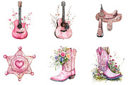 Pink Western Cow Girl Clipart, an Illustration by DreamArtGraphic (Thumbnail 2 of 4)
