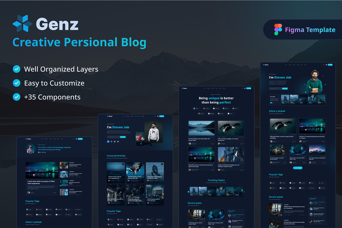 Genz - Creative Blog Figma Template, an UI Kit Template by AliThemes (Photo 1 of 2)