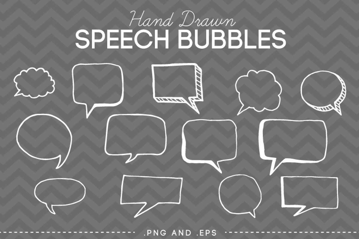 Hand Drawn Doodle Speech Bubbles, an Illustration by AzmariDigitals (Photo 1 of 3)