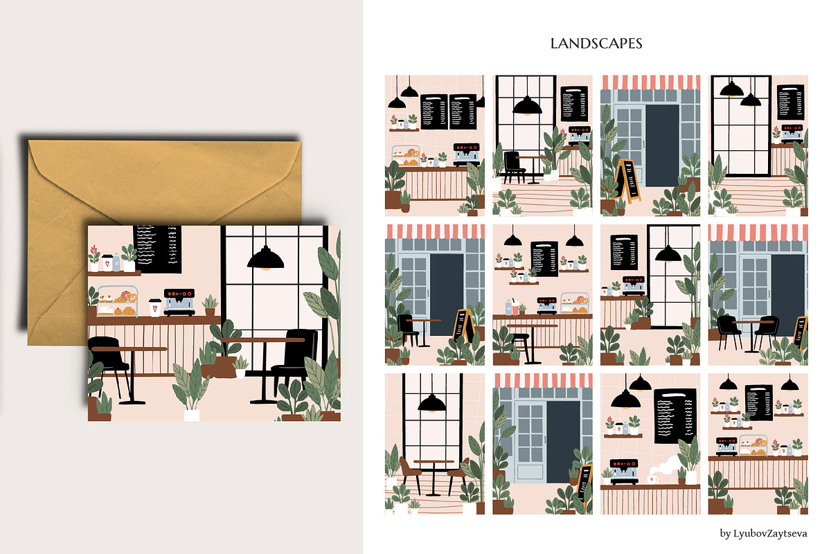Dog Friendly Coffee Shop Scenes, a Person Illustration by LyubovZaytseva (Photo 14 of 20)