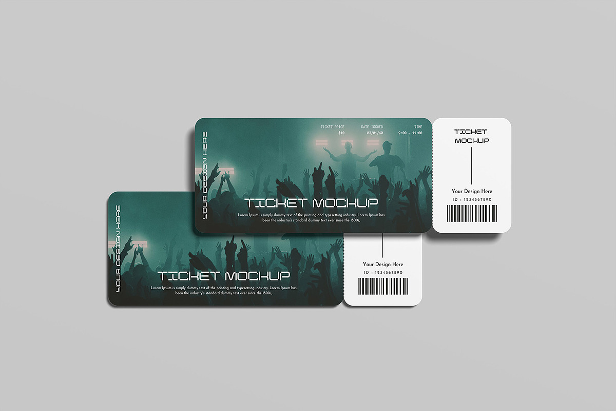 Ticket Mockup, an Advertising Mockup by ZifaraDesign (Photo 4 of 11)