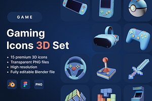 Game- Gaming Icons 3D Set