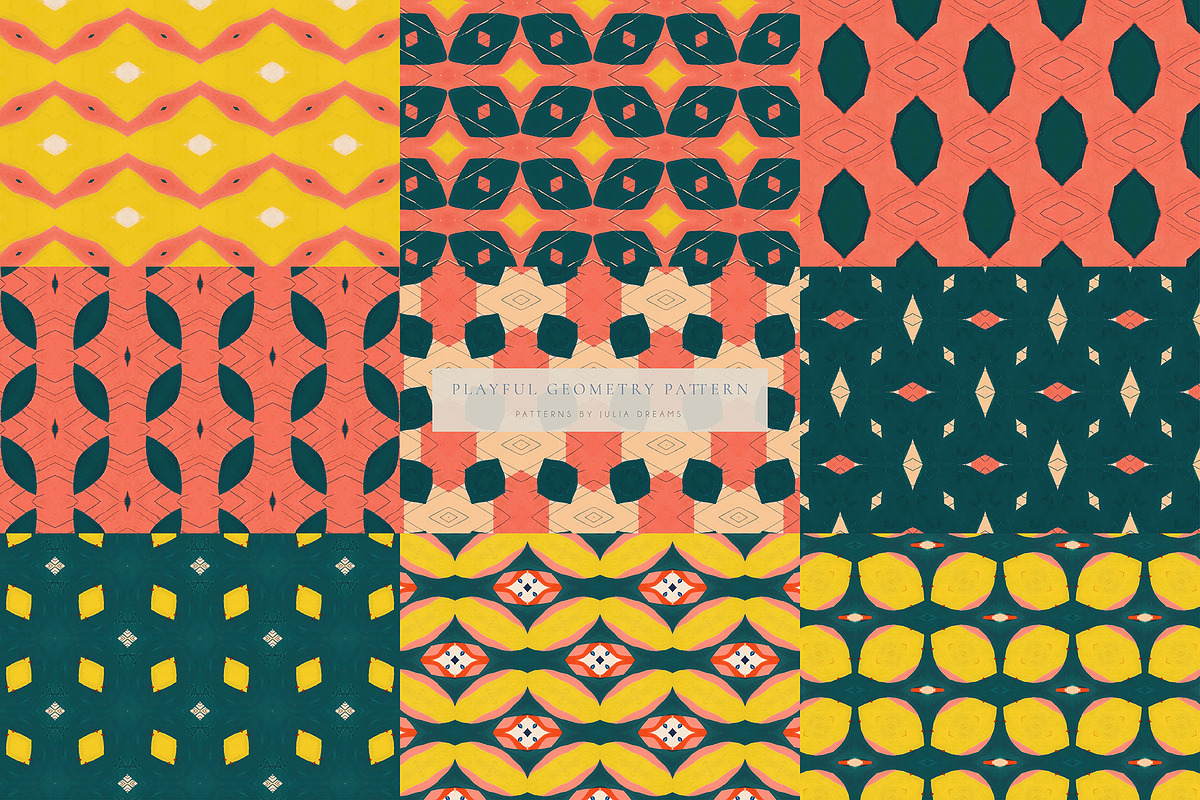 Playful Geometry Seamless Patterns, a Pattern Graphic by Julia Dreams (Photo 9 of 16)