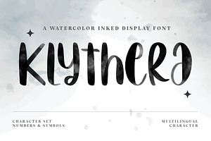 Klythera - Watercolor Inked Display, a Script Font by Indotype Foundry