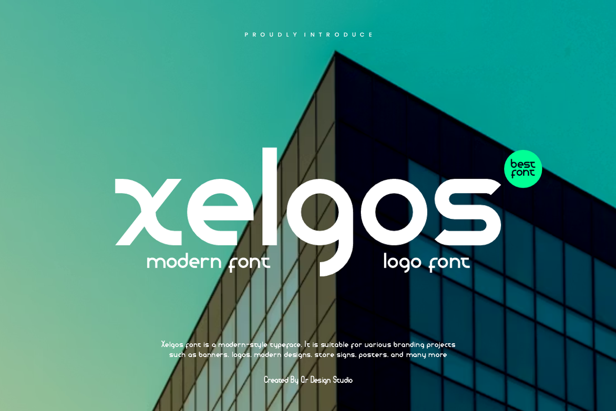 Xelgos - Corporate Logo Font, a Sans Serif Font by QR Design Studio (Photo 1 of 8)