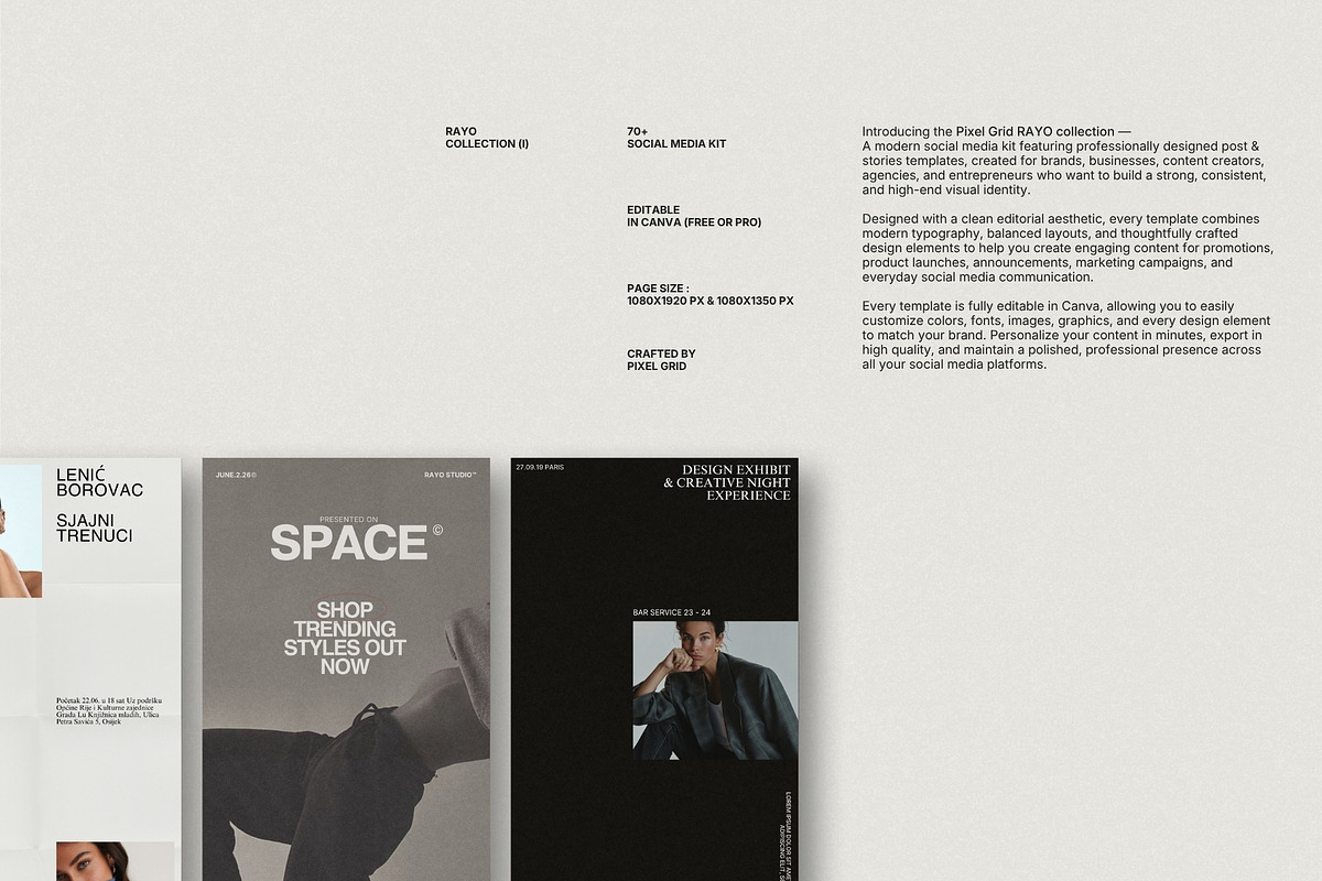 RAYO | Instagram Post & Story (I), a Social Media Template by Pixel Grid (Photo 2 of 10)