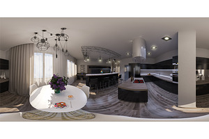 360 seamless panorama of living room
