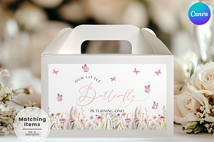Little Butterfly Birthday Gable Box, an Invitation Template by Digital_Mind