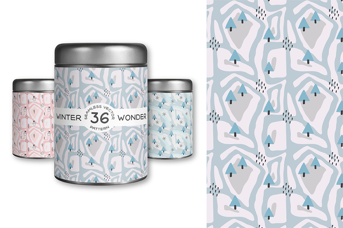 Winter Wonder Seamless Patterns, a Pattern Graphic by BAD TASTE (Photo 2 of 8)
