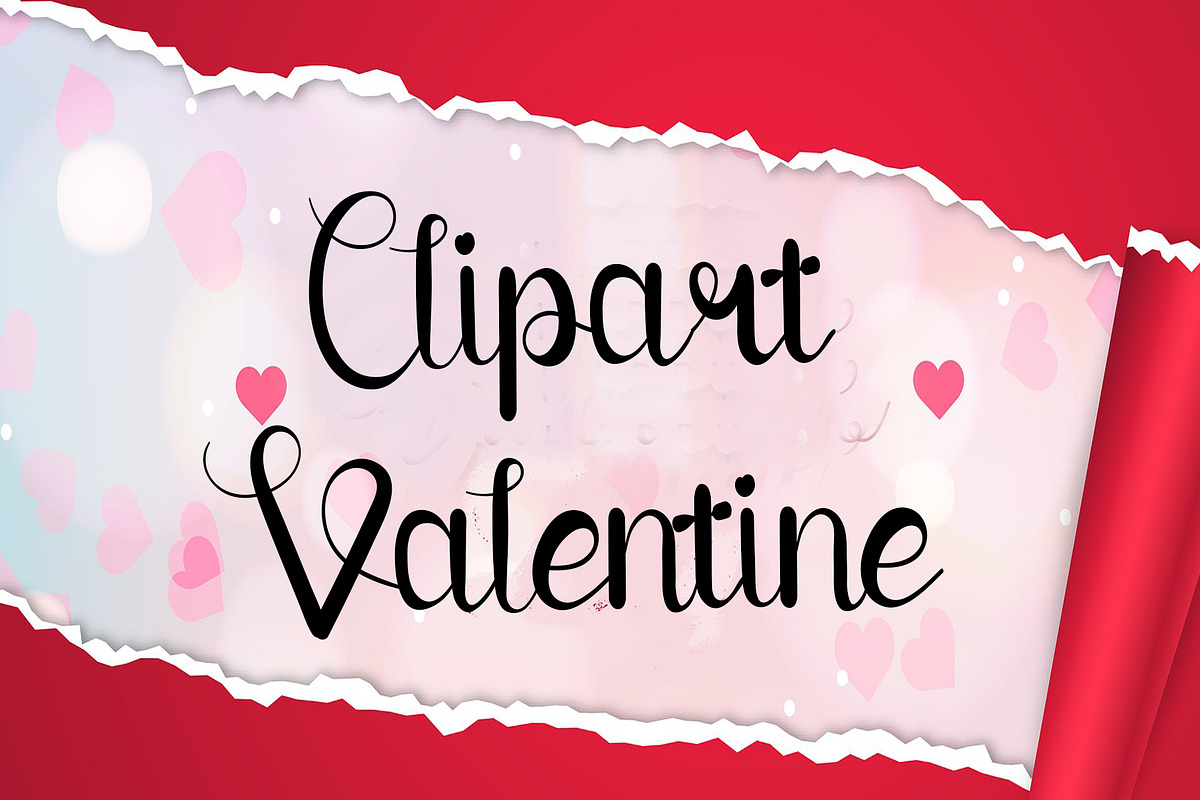 Clipart Valentine, a Script Font by Gia Letter (Photo 1 of 6)