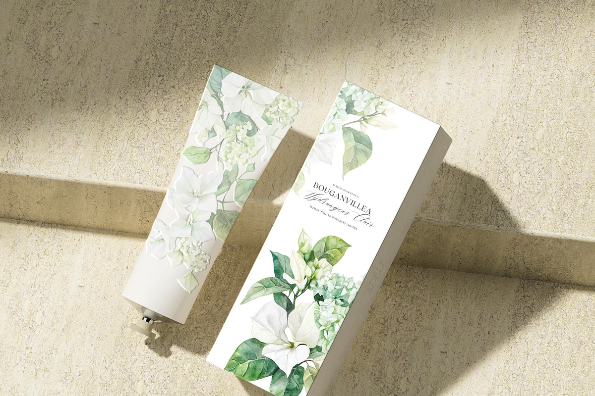 Watercolor Bougainvillea &Hydreangea, a Decorative Illustration by ThaismotaCreativeCo (Photo 2 of 11)