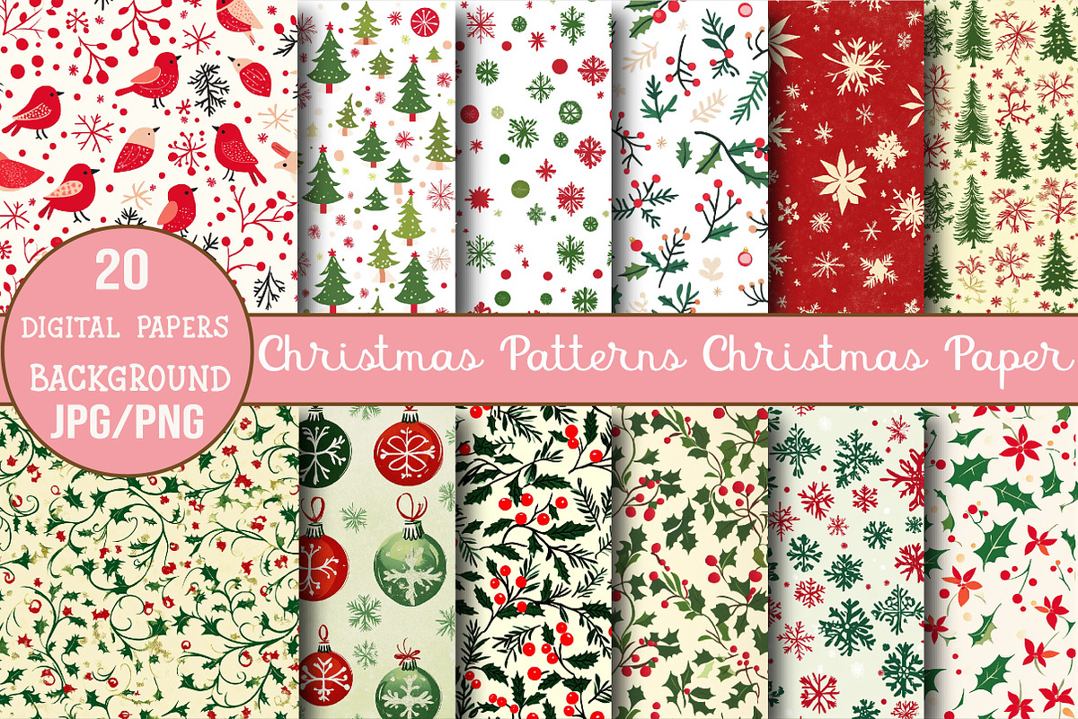 Christmas Patterns Christmas Paper, a Pattern Graphic by DreamCafeArt (Photo 1 of 6)