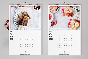 Food Wall Calendar Template 2021