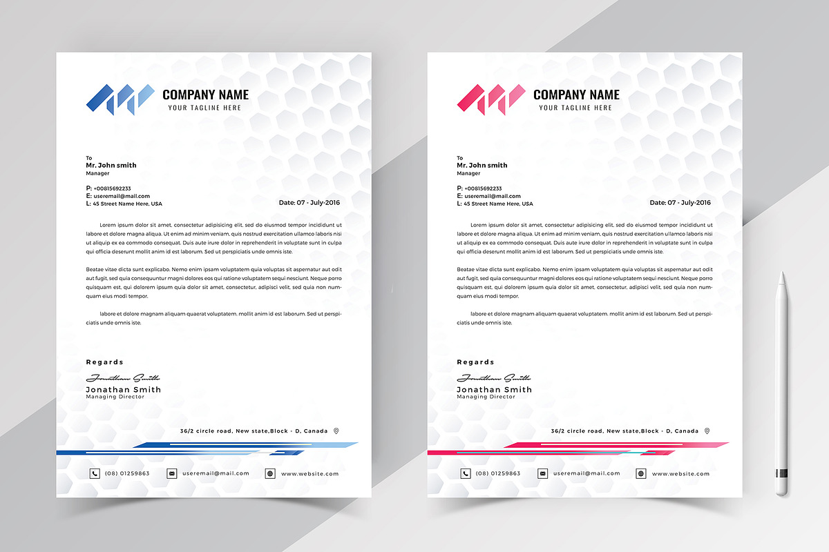 Letterhead Word Google Docs Pages, a Stationery Template by Tbunny (Photo 3 of 6)
