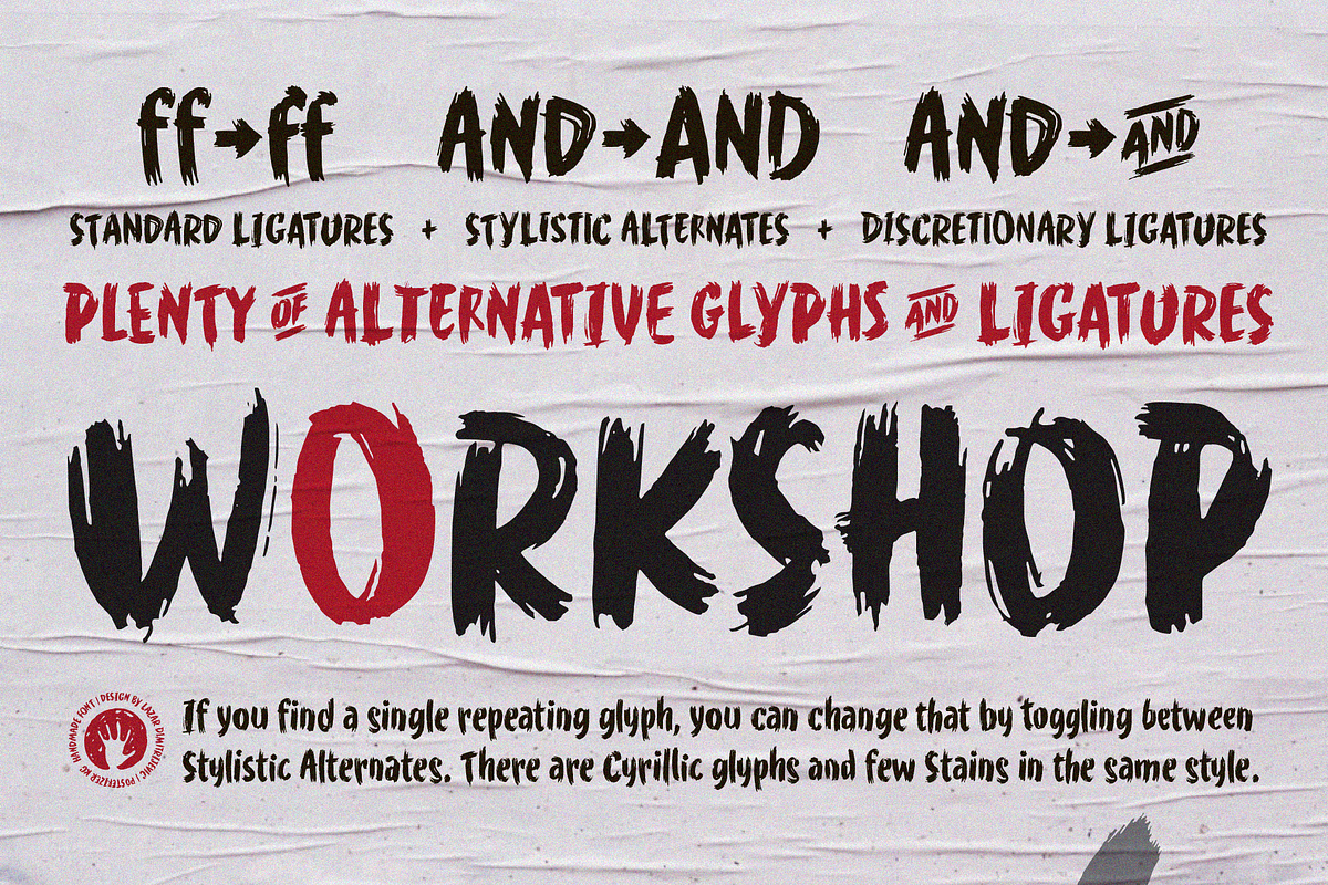 WORKSHOP Brush, a Font by Posterizer KG (Photo 4 of 5)