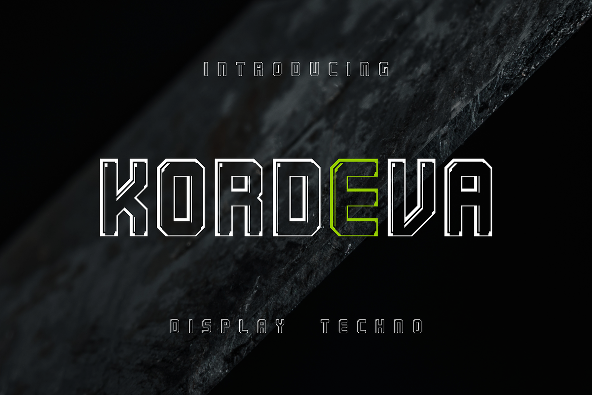 Kordeva Display Techno Font, a Sans Serif Font by Monoletter Studio (Photo 2 of 5)