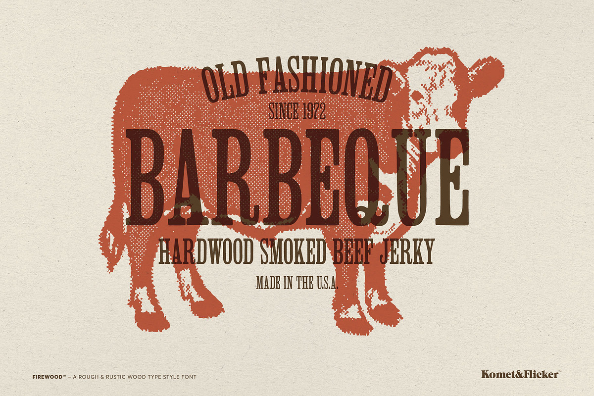 FIREWOOD - A Wood Type Style Font, a Serif Font by Komet & Flicker (Photo 7 of 14)