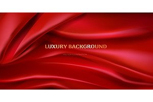 Red silk background. Realistic, an Illustration by Stock-Smart-Start