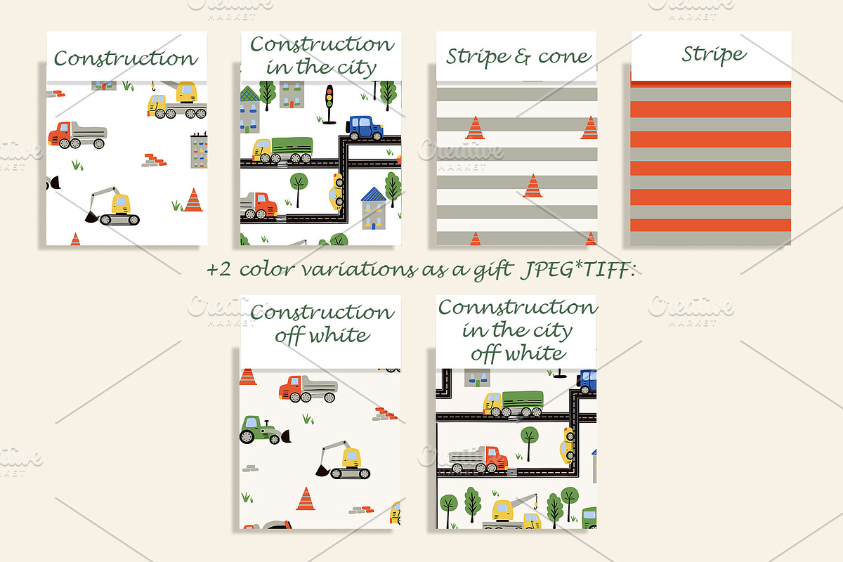 Kids Construction Seamless Patterns, a Pattern Graphic by Oksana Dovhopol Art (Photo 8 of 15)
